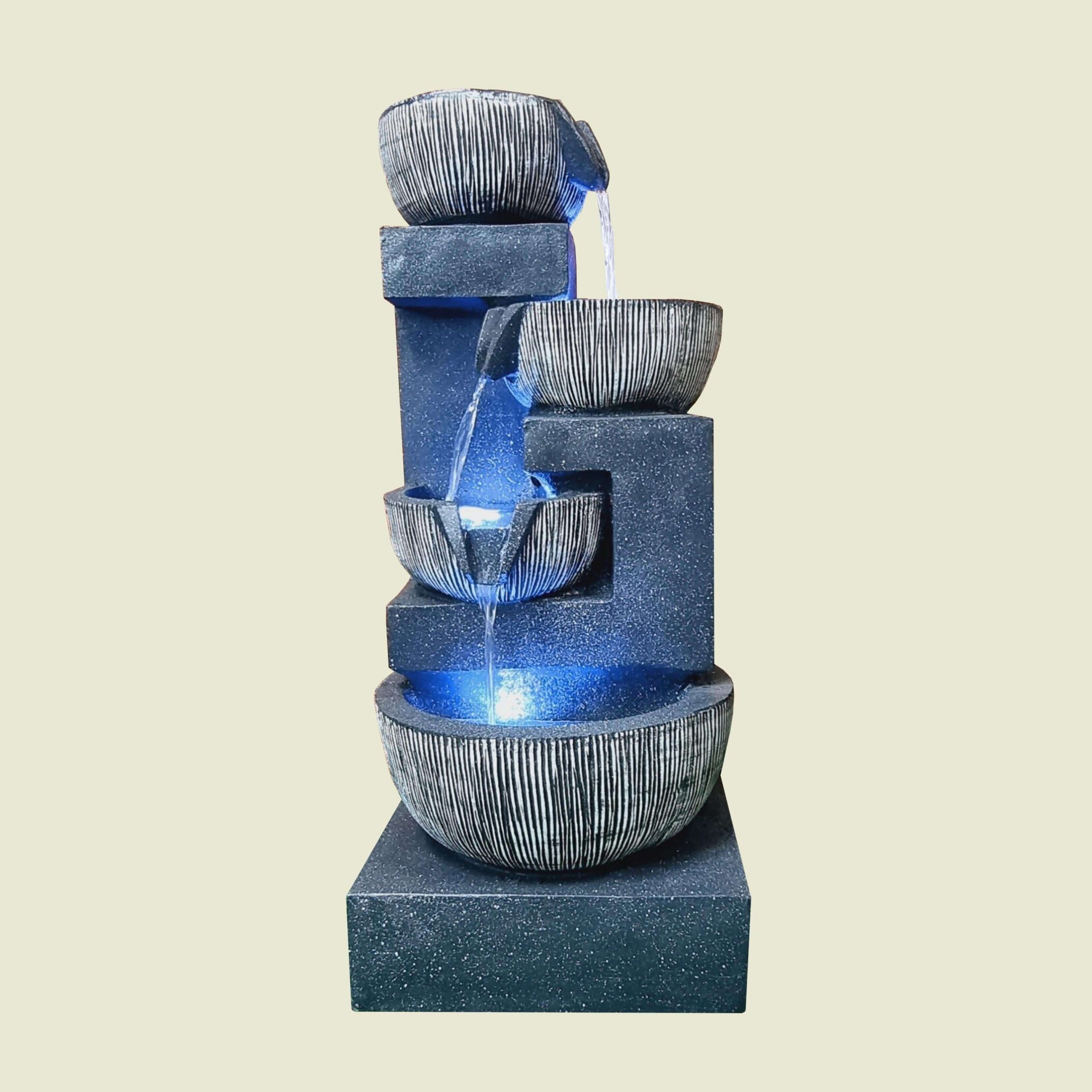 Water Feature - Stepping Bowls Grey - SR Creations