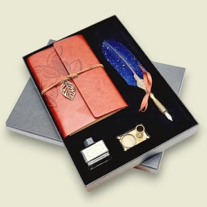 Feather Pen and Journal Set - Blue
