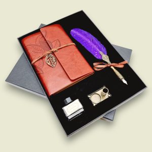 Feather Pen and Journal Set - Purple
