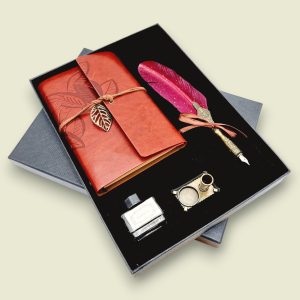 Feather Pen and Journal Set - Red