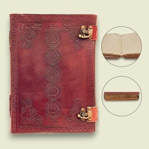 25 x 33cm Leather Journal Extra Large (Circle Design) With Vintage Paper - (SR-LJ-406)