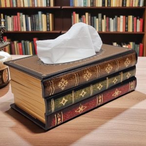 Book Shape Tissue Box - Brown