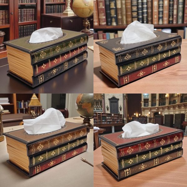 Book Shape Tissue Box - Green - Image 3